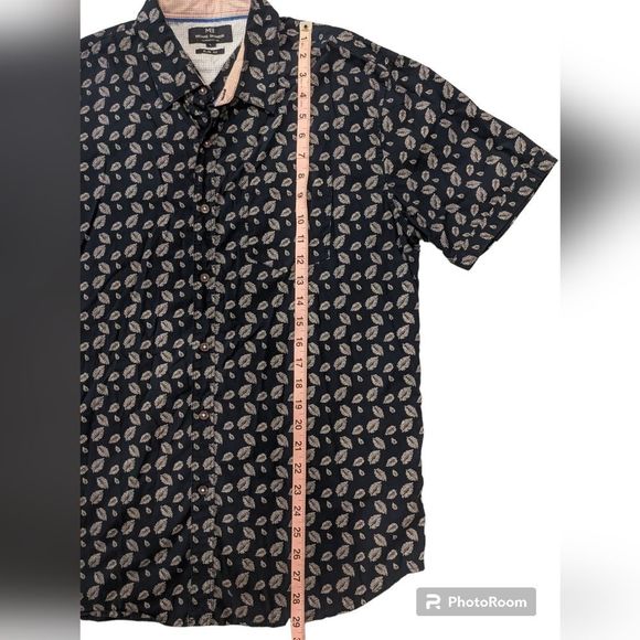 Michael Brandon Men's Button Down Short Sleeve Shirt Collared Slim Fit Large - Picture 2 of 6